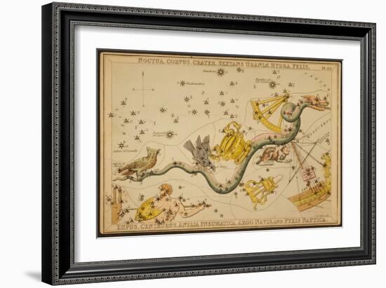 Hydra and Surrounding Constellations, 1825-Science Source-Framed Giclee Print