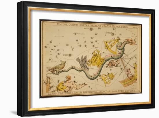 Hydra and Surrounding Constellations, 1825-Science Source-Framed Giclee Print