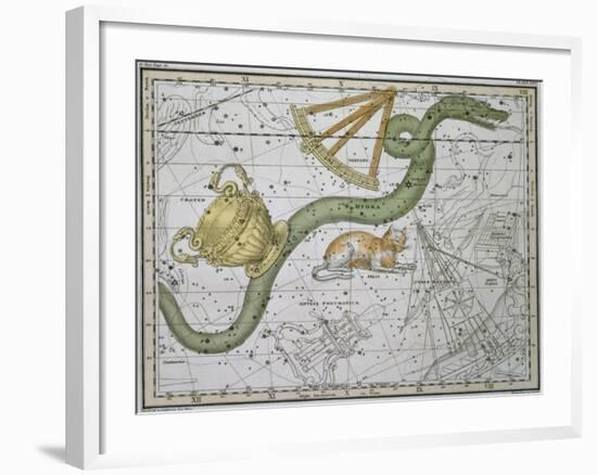 Hydra, from "A Celestial Atlas," Published in 1822-A. Jamieson-Framed Giclee Print