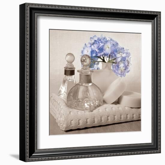 Hydrangea and Towel-Julie Greenwood-Framed Art Print