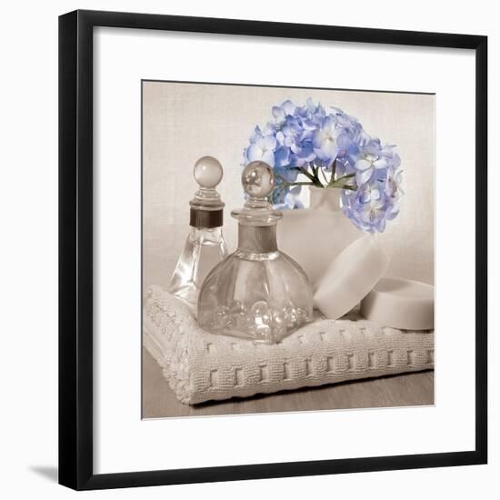 Hydrangea and Towel-Julie Greenwood-Framed Art Print