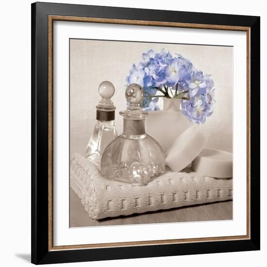 Hydrangea and Towel-Julie Greenwood-Framed Art Print