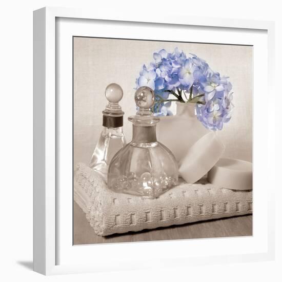 Hydrangea and Towel-Julie Greenwood-Framed Art Print