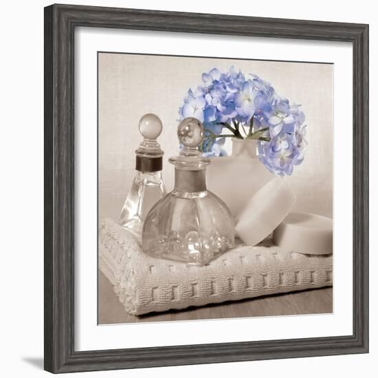 Hydrangea and Towel-Julie Greenwood-Framed Art Print