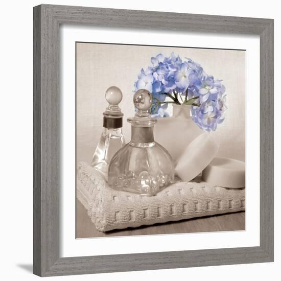 Hydrangea and Towel-Julie Greenwood-Framed Art Print