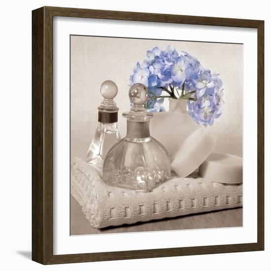 Hydrangea and Towel-Julie Greenwood-Framed Art Print