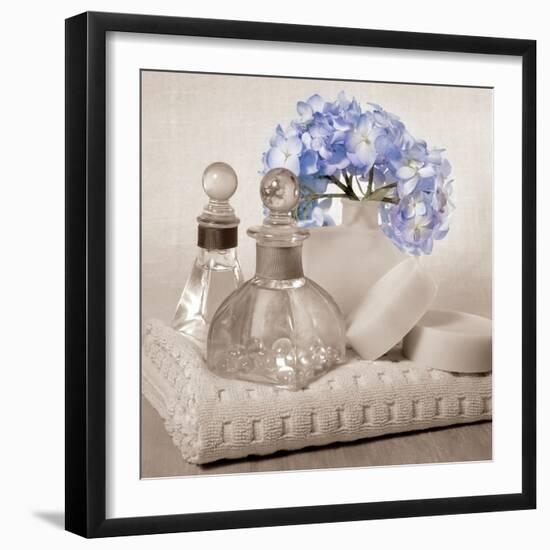 Hydrangea and Towel-Julie Greenwood-Framed Art Print