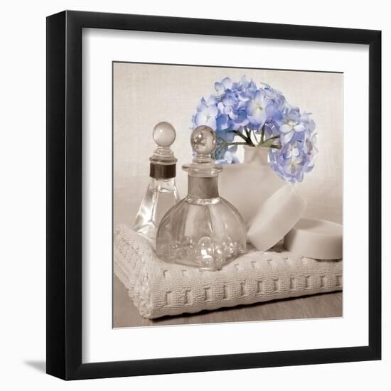 Hydrangea and Towel-Julie Greenwood-Framed Art Print