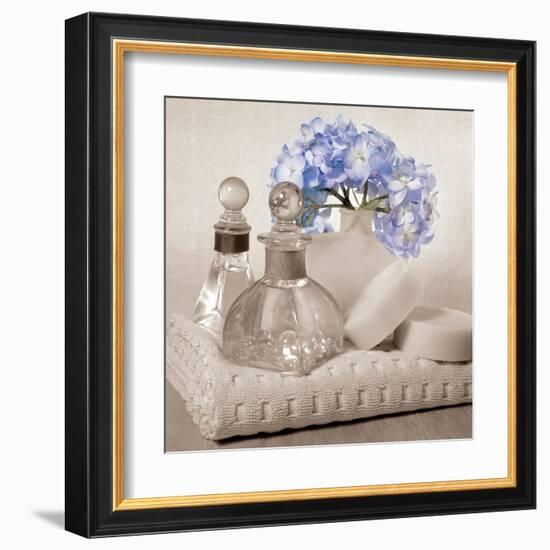 Hydrangea and Towel-Julie Greenwood-Framed Art Print