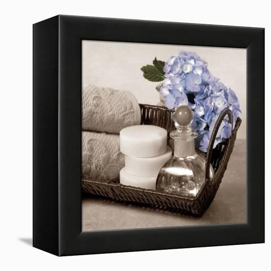 Hydrangea and Wicker-Julie Greenwood-Framed Stretched Canvas