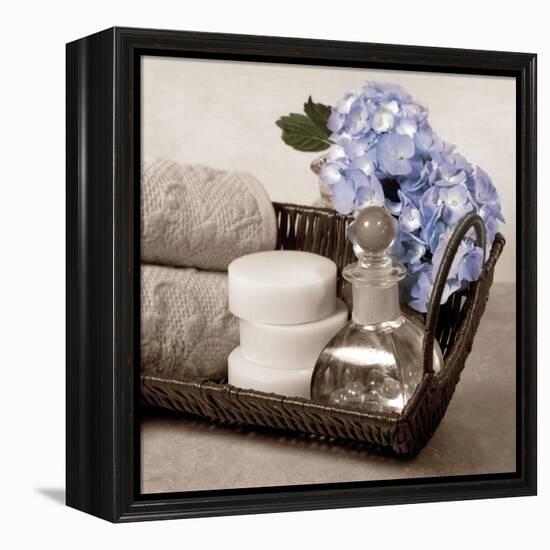 Hydrangea and Wicker-Julie Greenwood-Framed Stretched Canvas