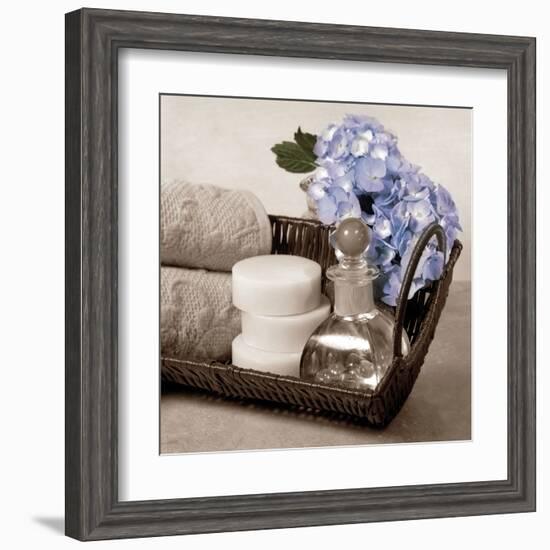 Hydrangea and Wicker-Julie Greenwood-Framed Art Print