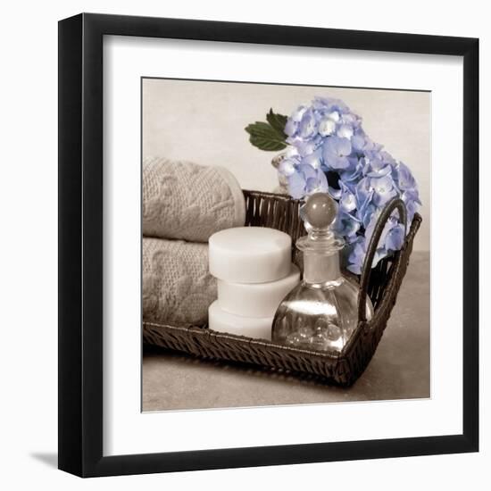 Hydrangea and Wicker-Julie Greenwood-Framed Art Print