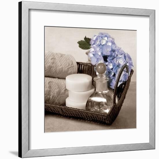 Hydrangea and Wicker-Julie Greenwood-Framed Art Print