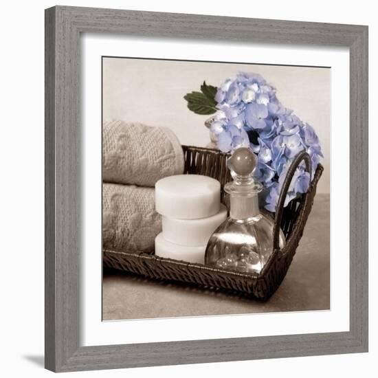 Hydrangea and Wicker-Julie Greenwood-Framed Art Print