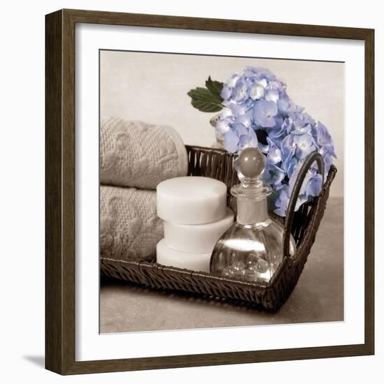 Hydrangea and Wicker-Julie Greenwood-Framed Art Print