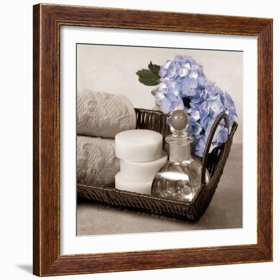 Hydrangea and Wicker-Julie Greenwood-Framed Art Print