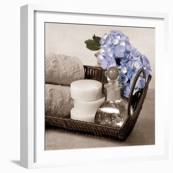 Hydrangea and Wicker-Julie Greenwood-Framed Art Print