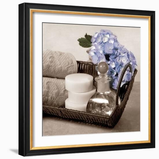 Hydrangea and Wicker-Julie Greenwood-Framed Art Print