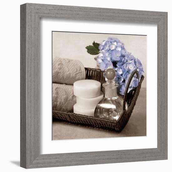 Hydrangea and Wicker-Julie Greenwood-Framed Art Print