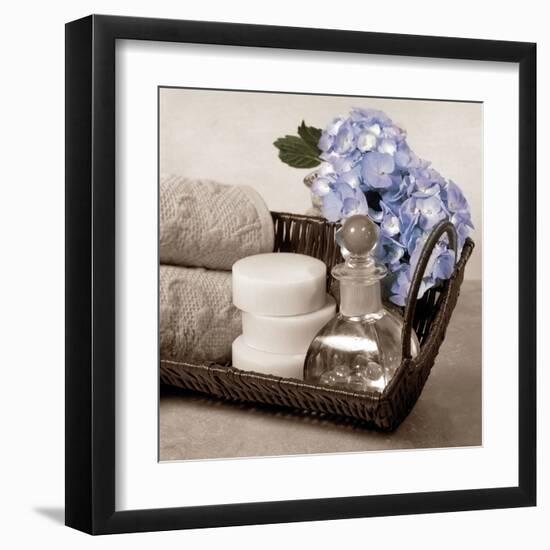 Hydrangea and Wicker-Julie Greenwood-Framed Art Print