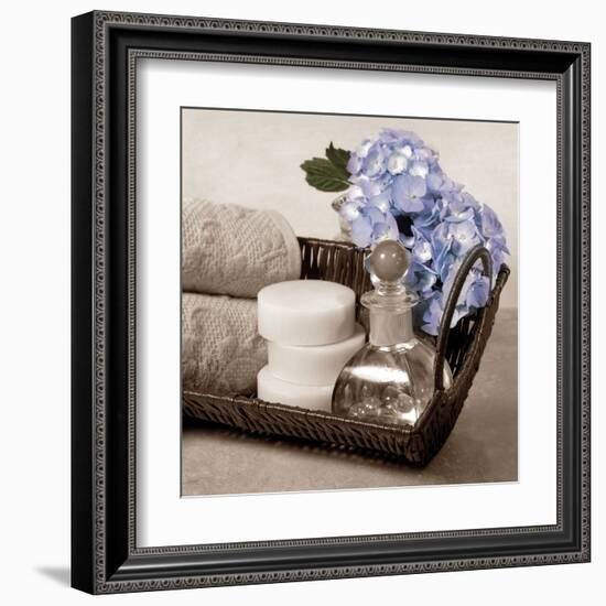 Hydrangea and Wicker-Julie Greenwood-Framed Art Print