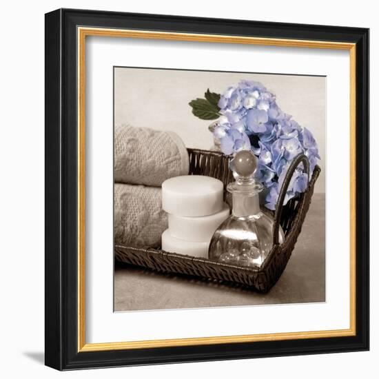 Hydrangea and Wicker-Julie Greenwood-Framed Art Print