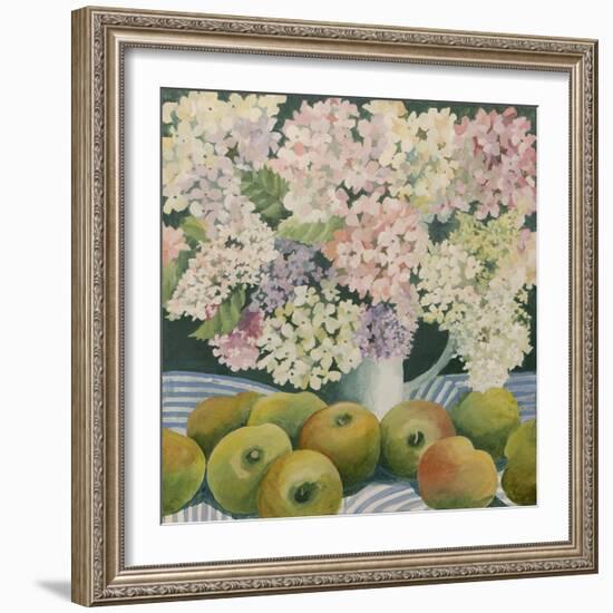 Hydrangeas and cooking apples-Jennifer Abbott-Framed Giclee Print