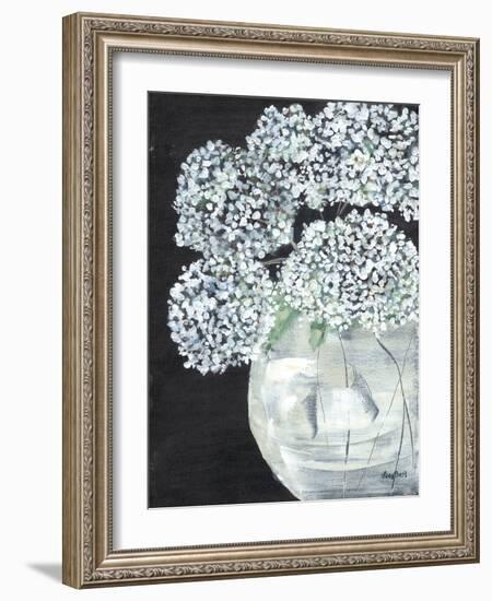 Hydrangeas in Round Vase-Roey Ebert-Framed Art Print