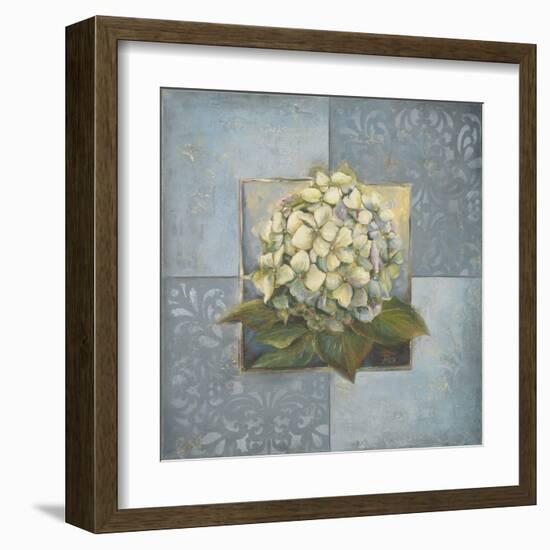 Hydrangeas on Blue I-Patricia Pinto-Framed Art Print