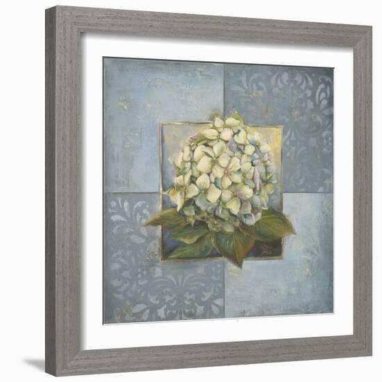 Hydrangeas on Blue I-Patricia Pinto-Framed Art Print