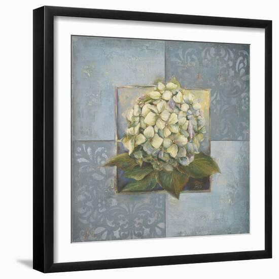 Hydrangeas on Blue I-Patricia Pinto-Framed Art Print