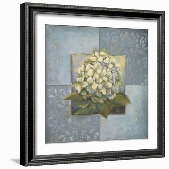 Hydrangeas on Blue I-Patricia Pinto-Framed Art Print