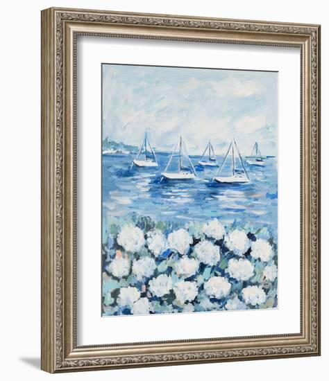 Hydrangeas on the Shore-Michelle Brunner-Framed Art Print