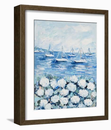 Hydrangeas on the Shore-Michelle Brunner-Framed Art Print