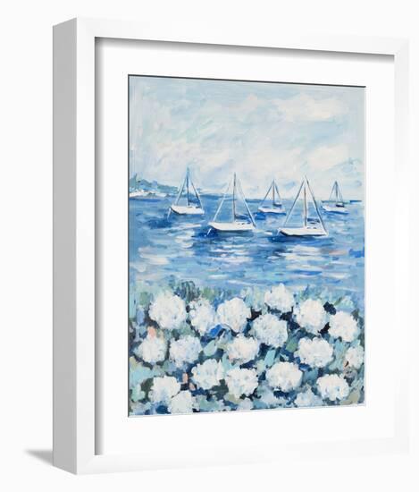 Hydrangeas on the Shore-Michelle Brunner-Framed Art Print