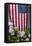 Hydrangeas with American Flag, Block Island, Rhode Island, USA-Cindy Miller Hopkins-Framed Premier Image Canvas