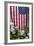 Hydrangeas with American Flag, Block Island, Rhode Island, USA-Cindy Miller Hopkins-Framed Photographic Print