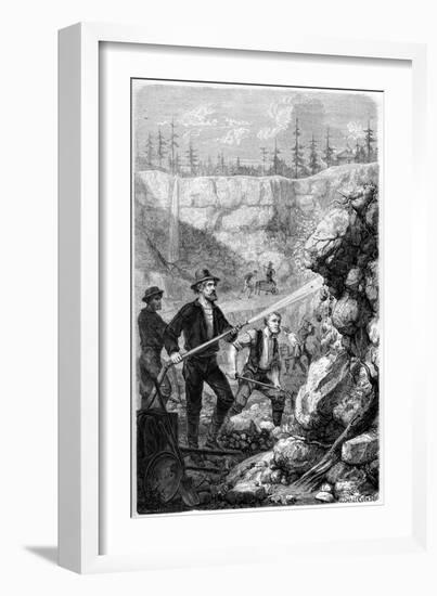 Hydraulic Mining, California, 1859-Gustave Adolphe Chassevent-Bacques-Framed Giclee Print