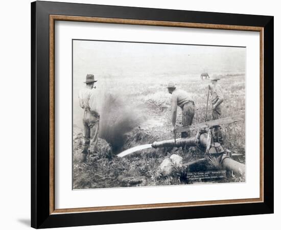 Hydraulic mining, Rockerville, 1889-John C. H. Grabill-Framed Photographic Print