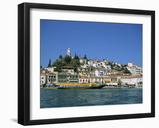 Hydrofoil in Poros Harbour, Poros, Saronic Islands, Greek Islands, Greece, Europe-Lightfoot Jeremy-Framed Photographic Print