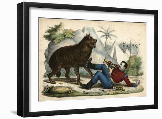 Hyena, Sentry Call 1845-null-Framed Art Print