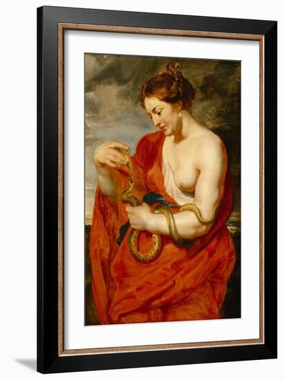 Hygeia, Goddess of Health, C.1615 (Oil on Oak Panel)-Peter Paul Rubens-Framed Giclee Print