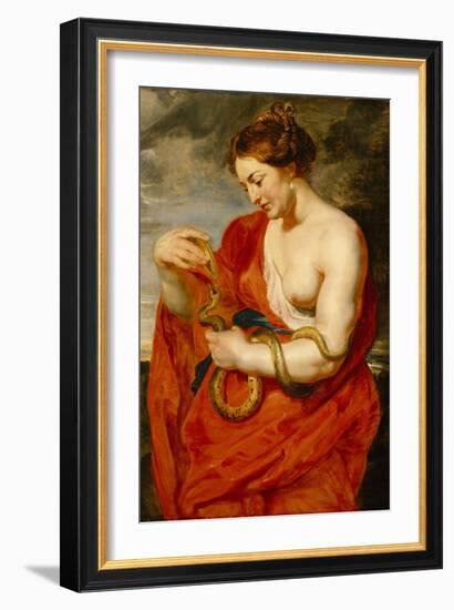 Hygeia, Goddess of Health, C.1615 (Oil on Oak Panel)-Peter Paul Rubens-Framed Giclee Print