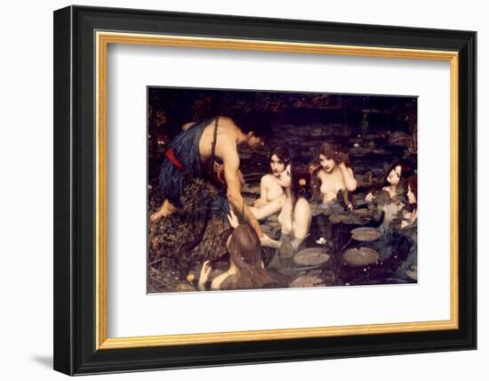 Hylas and Nymphs-John William Waterhouse-Framed Premium Giclee Print