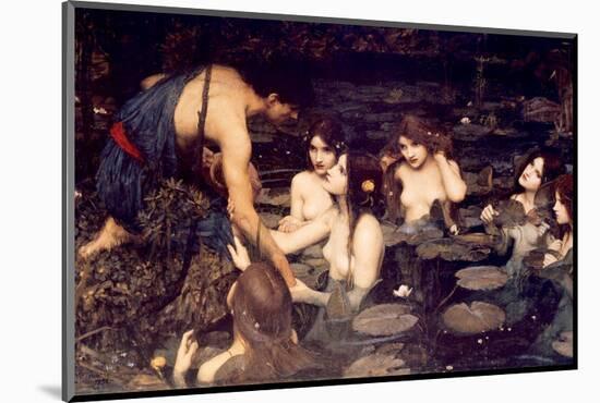 Hylas and Nymphs-John William Waterhouse-Mounted Premium Giclee Print