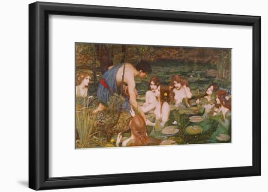 Hylas and the Nymphs-John William Waterhouse-Framed Art Print