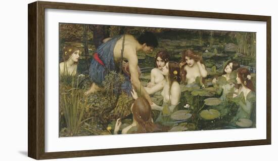 Hylas and the Nymphs-John William Waterhouse-Framed Giclee Print