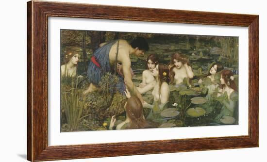 Hylas and the Nymphs-John William Waterhouse-Framed Giclee Print