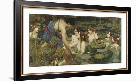 Hylas and the Nymphs-John William Waterhouse-Framed Giclee Print